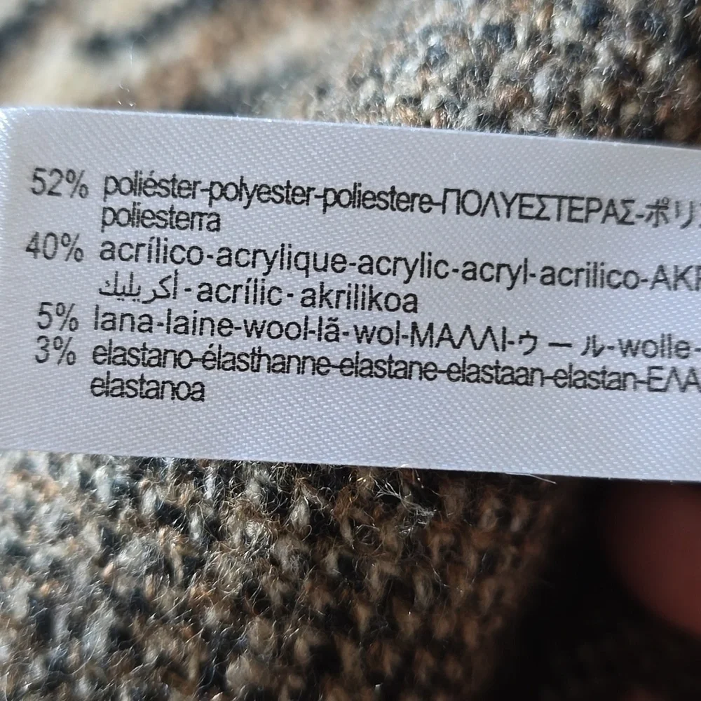 Zara Zebra Print Funnel Neck Knit Blend  Sweater - Picture 6 of 7